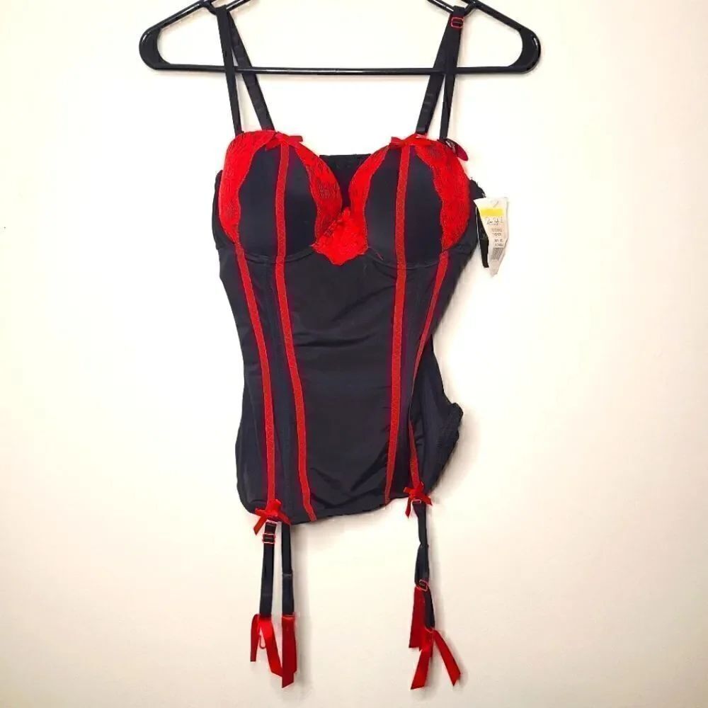 NWT Black and Red Corset Bustier Lingerie